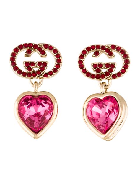 gucci gold heart earrings|Gucci gold stud earrings.